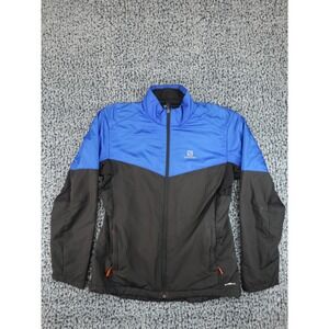 Salomon AdvancedSkin Shield Jacket Mens Large Blue Black Full Zip Windbreaker